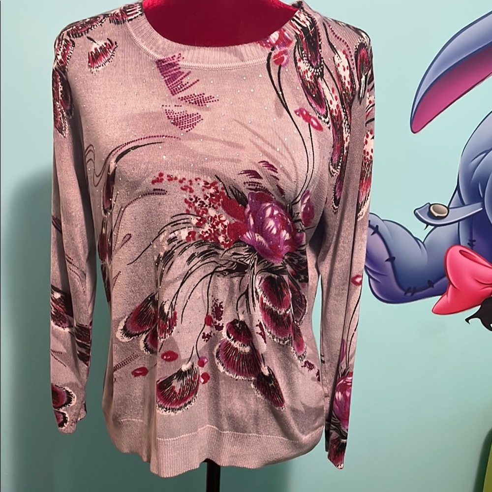 Chic Floral Knit Sweater